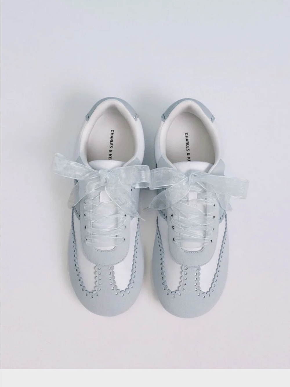 Charles & Keith Cece heart motif sheer lace sneakers